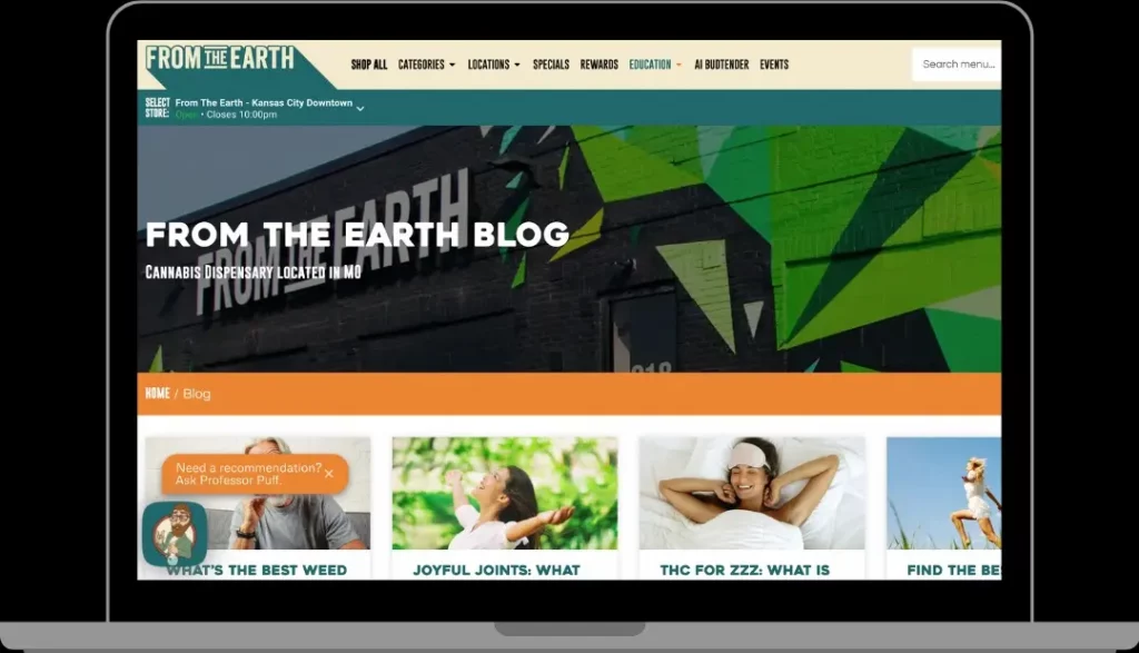 From the Earth website screenshot